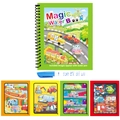 Magic Water Drawing Book with transportation theme and blue water pen for kids - Transportation