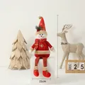 38cm red and white plush Christmas snowman doll with glitter sequins and long striped legs - Sitting Long Leg Snowman