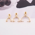 Three sizes of golden S925 sterling silver pinch bails for DIY jewelry pendants - Small / Gold