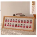 Rectangular 20-hole solid wood photo frame for baby milestone photos in natural wood color - 20 Holes / 2 Inch Photo / Natural Wood Color