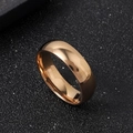 Polished 4mm rose gold titanium steel band ring with a smooth mirror finish - US 6 / 6mm / Rose Gold