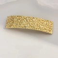 Rectangular gold barrette hair clip with hammer texture finish for modern women style - Gold Textured Square Barrette