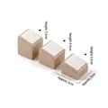 Three-piece champagne gold jewelry display stands with white cushions in various heights - Slanted Ring Stands Set of 3 (White & Champagne)