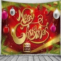 Weihnachtswandbehang mit Merry Christmas Schriftzug und festlichem Baumschmuck - Stil 8-Klassisches Rotgold Fröhliche Weihnachten 2020