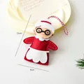 Addobbo Mamma Natale in feltro con occhiali e vestito rosso, decoro artigianale 12x9cm - Mamma Natale