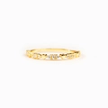 Elegant gold S925 sterling silver ring with alternating hearts and sparkling zircons - US Size 6 / Gold