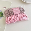 Elastic seamless hair ties in dark and light pink set with soft towel texture - 1# Pink/Brown Mix (50pcs Bag)