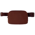 Dark brown waterproof nylon waist bag with adjustable strap and buckle closure - 20.5*14*5cm / Burgundy