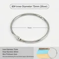 Silver 80mm metal loose-leaf binder ring with 75mm inner diameter for 600 A4 sheets - 80# ID 75mm / Silver