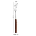 Elegante Edelstahl-Abendgabel mit schlankem dunklem Holzgriff und poliertem Silberfinish - Tafelgabel
