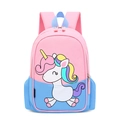 Pink and blue unicorn backpack for toddlers with adjustable straps and cute design - Unicorn Pink Blue
