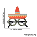 Mexican Sombrero party glasses with orange sequins and dimensions 14.2x13.3cm - Sombrero Style