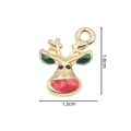 Christmas reindeer pendant in gold, red and green with 1.8cm by 1.3cm size markings - 2341 Red Nose Reindeer