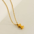 Minimalist gold bubble initial necklace featuring a 3D letter I pendant for women - Letter I