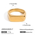 Anello con sigillo minimalista in acciaio inossidabile placcato oro 18k lucido - Anello sigillo / Oro