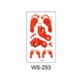 Waterproof temporary tattoo sheet with realistic red bloody footprints, model WS-253 - Blood Footprint (WS253)