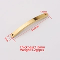 Polished gold rectangular curved connector bar 34.5mm with dual holes for DIY jewelry - Curved Long Bar (MP235) / 34.5x3mm / Rose Gold