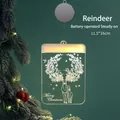 LED Christmas suction cup light featuring etched elk pattern and warm holiday glow - Christmas Reindeer / Battery Steady Mode