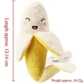 Banana shaped plush dog squeaky toy with embroidered smile and 12-16cm length - Banana 2