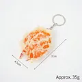 Realistischer PVC-Tempura-Garnelen-Schlüsselanhänger mit Panade-Textur, 7 cm x 4,5 cm - Panierte Dicke Garnelenschere - Schlüsselanhänger