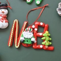 Handgefertigter Weihnachtsschmuck aus Polymerton mit Weihnachtsmann- und Baum-Motiven - Weihnachtsmann-Buchstabenschild (NOEL) 12*7.5CM