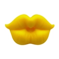 Funny buck teeth silicone baby pacifier with a bright yellow novelty lip design - Lip / Yellow