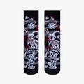 Gothic Alice in Wonderland style socks featuring rabbit and clock patterns in black and red - One Size / Alice in Wonderland/Witch Doll / Black