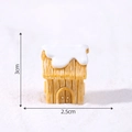 Miniature resin yellow snow cabin figurine for DIY Christmas micro landscape, 3cm tall - Birch Cabin