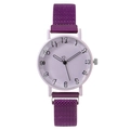 Purple mesh strap analog watch for women featuring numeric dial and magnetic closure - Purple