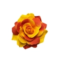 Artificial rose hair clip in yellow and orange gradient with silk fabric petals - 11cm #5 Yellow Orange