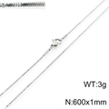 Collana a catena serpente in acciaio inossidabile argento 1mm lunga 600mm - Argento 600x1mm(KN203647-Z)