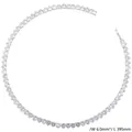 Détail de la chaîne tennis de 6mm avec des zircons cubiques ronds et sertissage griffes - Style Collier (VL537) / Collier Platine