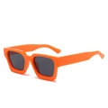 Occhiali da sole quadrati alla moda con montatura arancione spessa e lenti scure - Regolare / Montatura Arancione Lenti Grigie