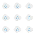 Yellow ceramic smiley face charm beads for DIY jewelry making, size 17mm x 14mm - Cloud White Smiley