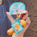 Portachiavi microfono cartoon arancione e blu con funzione di registrazione - Marrone
