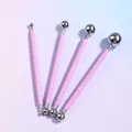 Set of 4 purple ball stylus tools for clay sculpting and fondant embossing - Purple Round Bar 4-piece Opp Bag