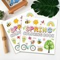 Spring themed coloring book with cute cartoon bees and flowers for kids and adults - Spring (TS04-Spring)
