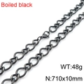 Black 10mm twisted chain stainless steel necklace for men, 710mm length, 48g weight - Necklace (71cm) / Black