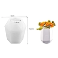 Geometric white silicone mold for DIY succulent pots and candle cups with size details - No.5 Flower Pot (Tall Polyhedron)