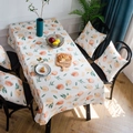 Tovaglia bianca impermeabile e federa coordinata con stampa di pesche fresche - Federa 45x45cm / Pesca Gialla (Senza Pizzo)