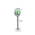 Piercing labret de acero titanio con piedra ojo de gato verde de 4,3mm y garra de dragón - Estilo de Ojo de Gato Verde(8#)