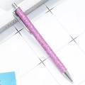 Retractable purple glitter ballpoint pen with silver metal clip on white background - Light Purple (Silver Parts)