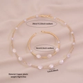 Minimalist gold copper pearl necklace and bracelet set with resilient design details - 3# Irregular Pearls Style