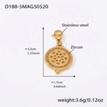Dopamine enamel gold mandala flower charm with zircon inlays and lobster clasp - D188-5 Gold Zircon Pendant (White) 1PC