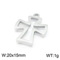 Pendentif croix creuse en acier inoxydable argenté, dimensions 20x15mm et poids de 1g - Style Évidé Simple (KLJ7127-Z)