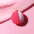 3D realistic resin lychee charm for cream glue DIY phone case craft accessories in red - with Hook / Lychee