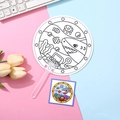 DIY kids coloring fan with ocean world pattern and cartoon shark for creative painting - Underwater World