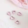 Cristalli rosa a forma di cuore 8x9mm per decorazione nail art e fai da te - D095 Cuore Inclinato 8X9mm