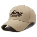 Khaki strukturierte Baseballkappe mit 3D-Fury-Stickerei aus festem Baumwoll-Twill - Verstellbar / Khaki