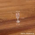 Miniature transparent dollhouse wine glass model measuring 2cm height and 0.7cm diameter - No.4 Mini Wine Glass